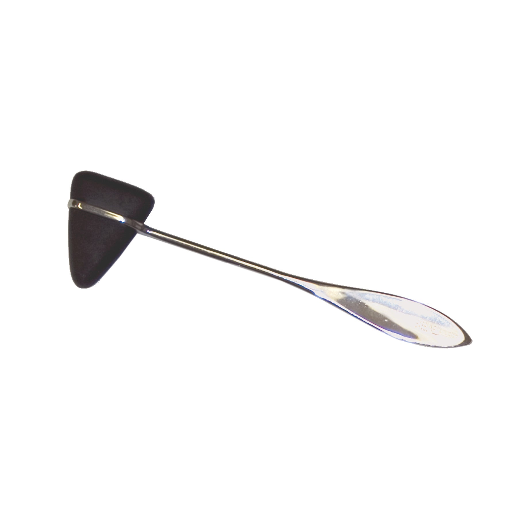A Baseline Taylor Hammer with a metal handle and a black triangular rubber head used for neurological reflex testing.