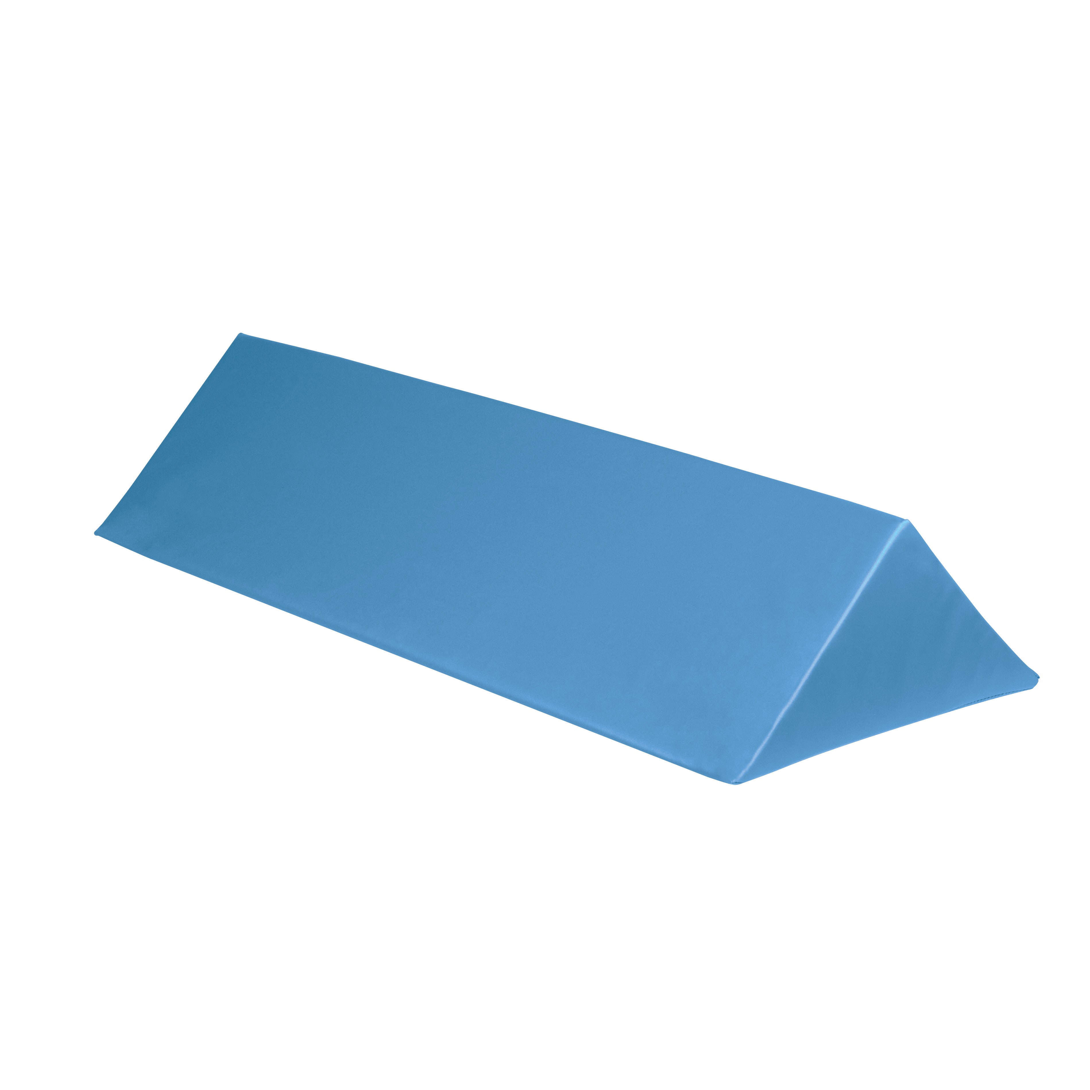 AliMed Vinyl-Covered 45 Degree Large Wedge Positioner in blue, designed for body positioning and support during therapy sessions.