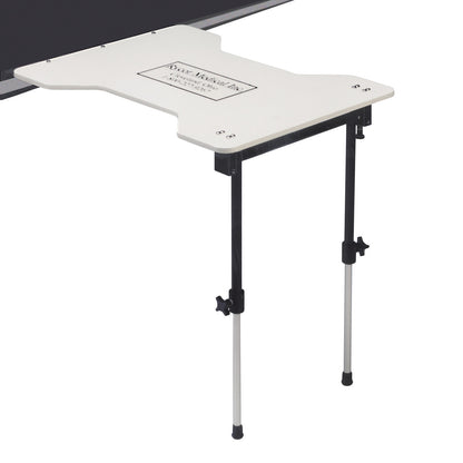 Rycor Specialist Series Carbon Fiber Ultralight Hourglass Hand Table Model 4600HT with adjustable legs attached to a surface.