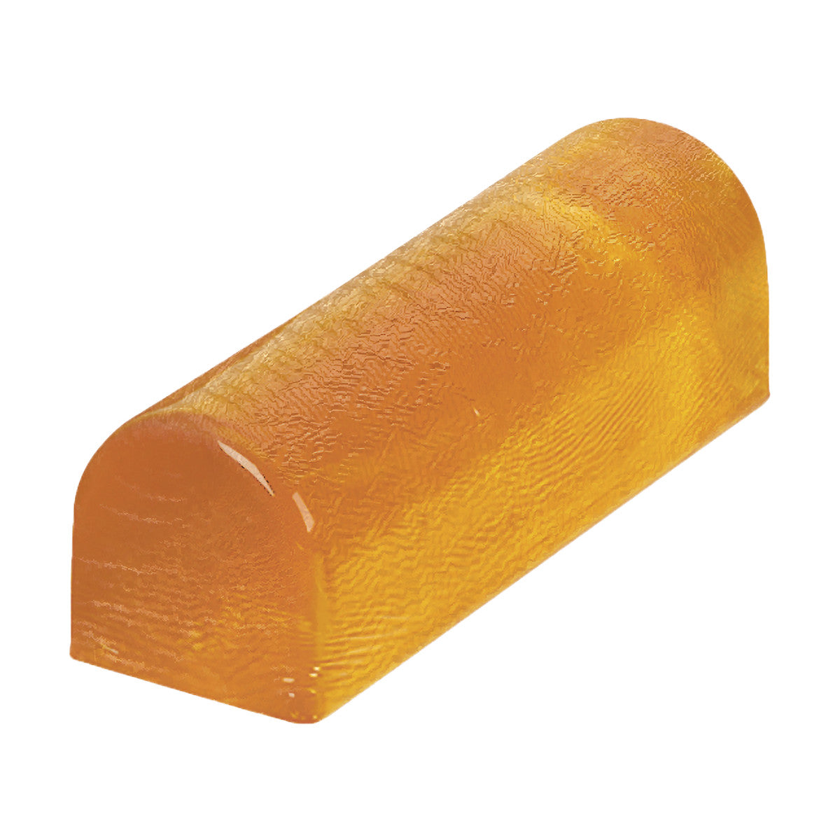 The image shows an AliMed AliGel Chest Roll, a semi-cylindrical, amber-colored support cushion with a textured surface.