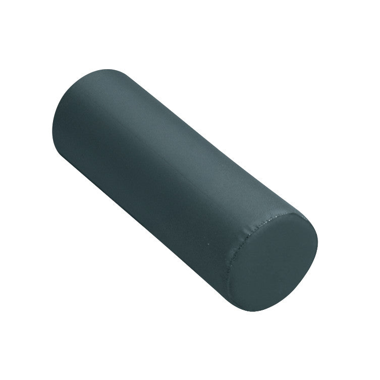 A dark cylindrical AliMed Positioning Roll with a smooth surface, shown at an angle against a plain white background.
