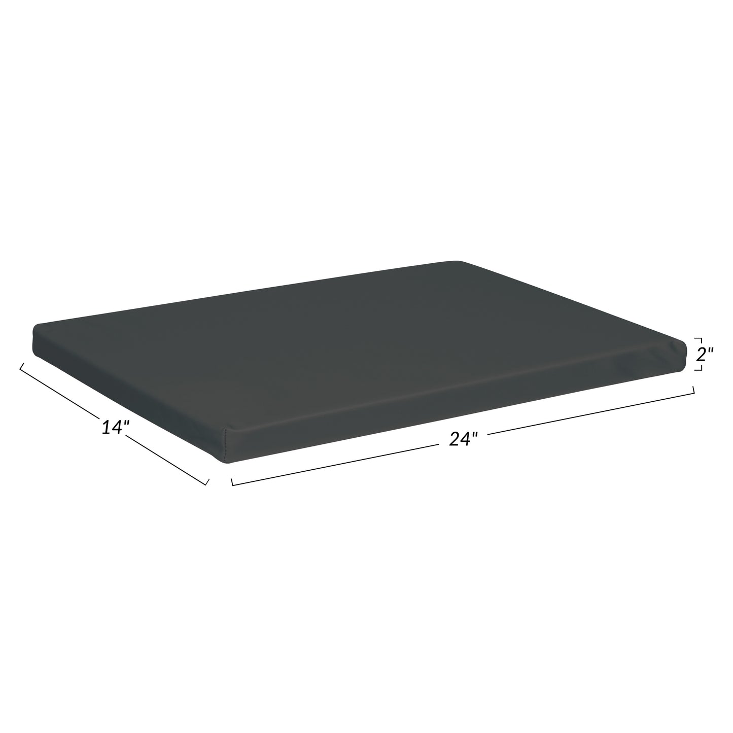 AliMed Vinyl-Covered Large Rectangle Positioner measuring 24" x 14" x 2", shown in dark color, used for patient positioning.