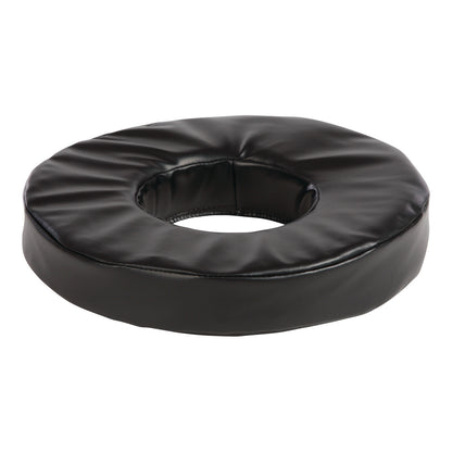 AliMed Conductive Black Vinyl-Covered Head Donut, a circular cushion with a hole in the center, designed for support.