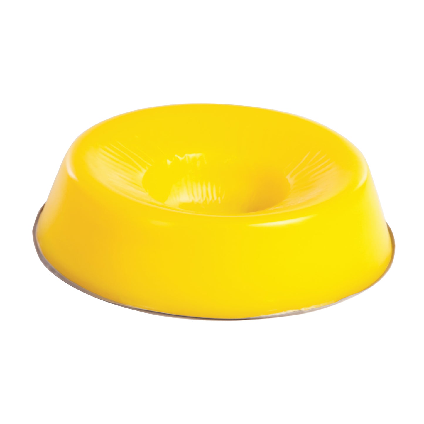 A yellow AliMed AliLite Head Donut used for head positioning during medical procedures, featuring a central depression for support.