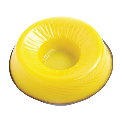 The AliMed AliLite Head Donut is a yellow, circular cushion with a hollow center, designed for head support during medical procedures.