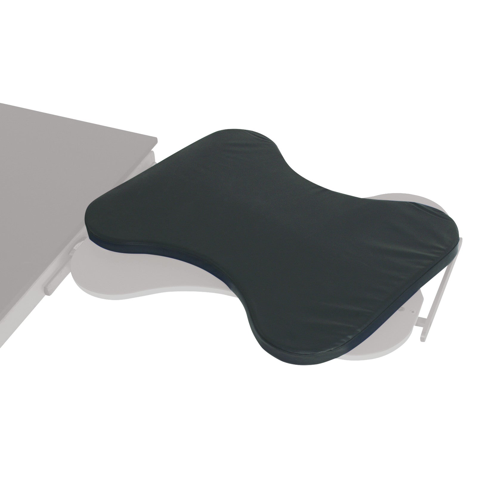 Replacement Pad for AliMed Hourglass Hand Table, featuring a black ergonomic design attached to a medical examination table.