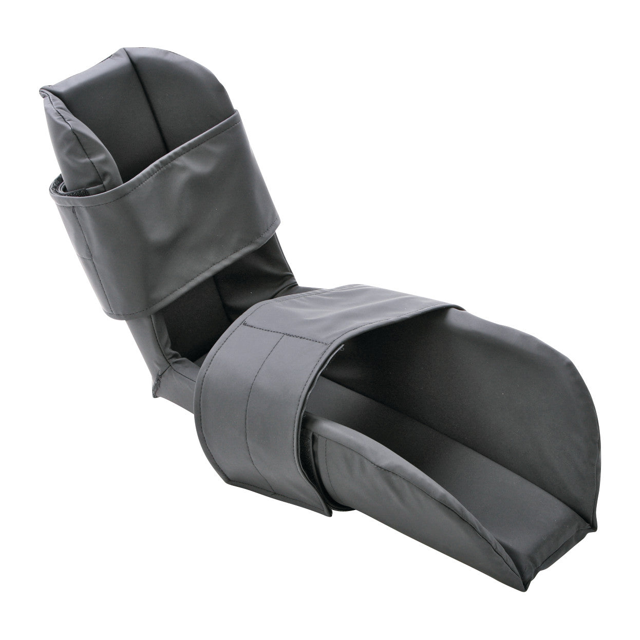 The AliMed Lithotomy Boot Pad is a black padded support designed for patient comfort during medical procedures.