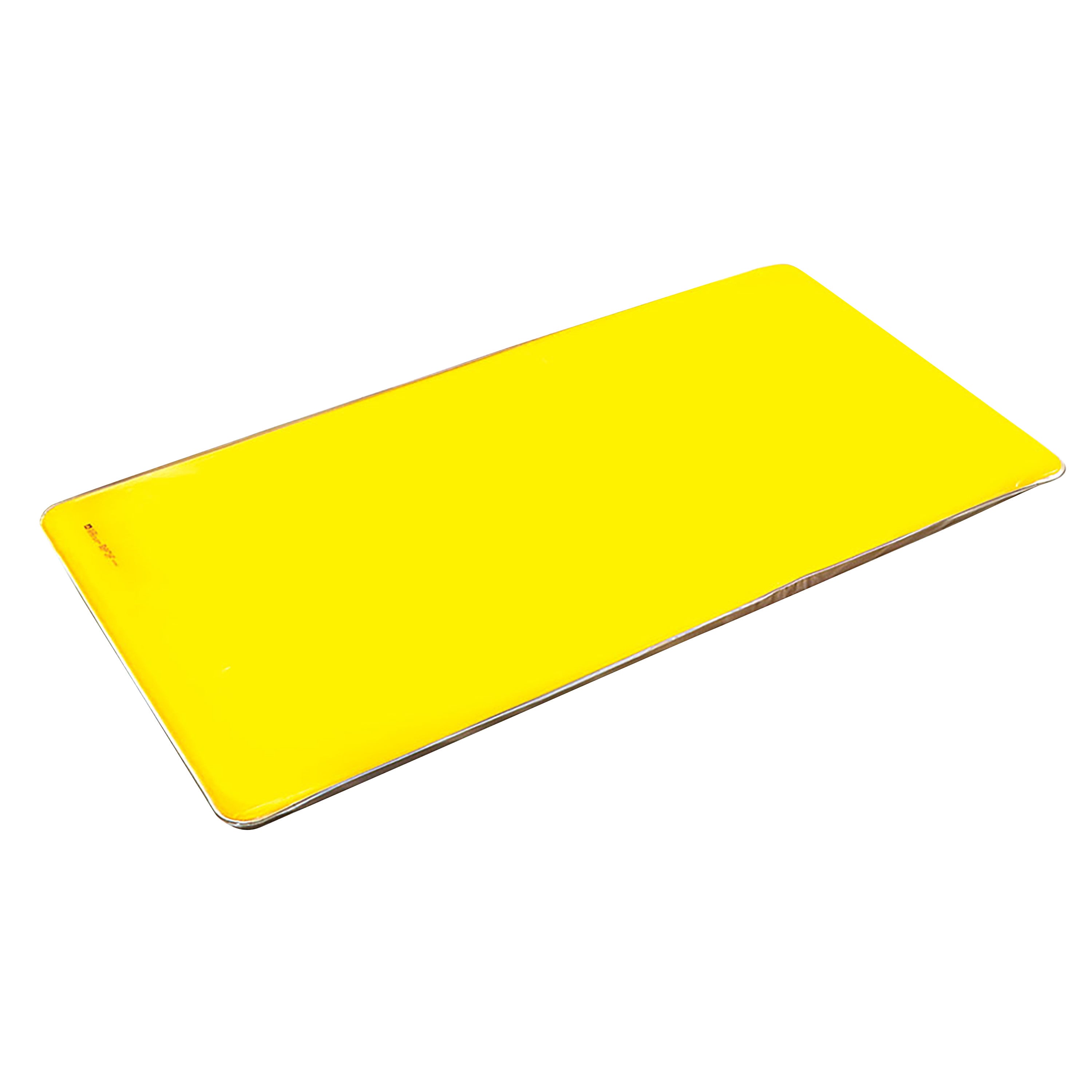 A bright yellow AliMed AliLite Surface Overlay with rounded corners, designed for pressure relief and comfort on medical surfaces.