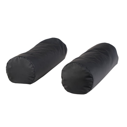 Two black AliMed ComPly Chest Roll Positioners are shown, designed for medical support and positioning.