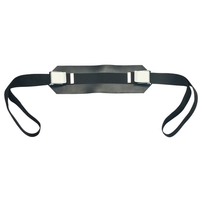 AliMed Basic Mid-Panel Straps featuring a black strap with metal buckles, designed for secure fastening.