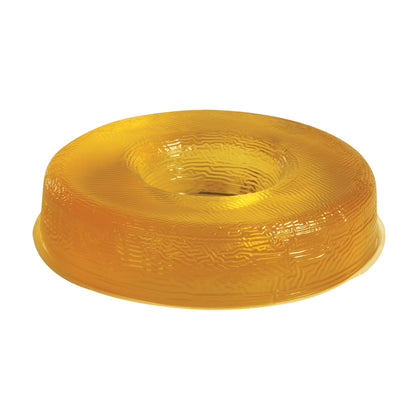 The AliMed AliGel Head Donut is a translucent yellow, round cushion with a central indentation, designed for patient support.