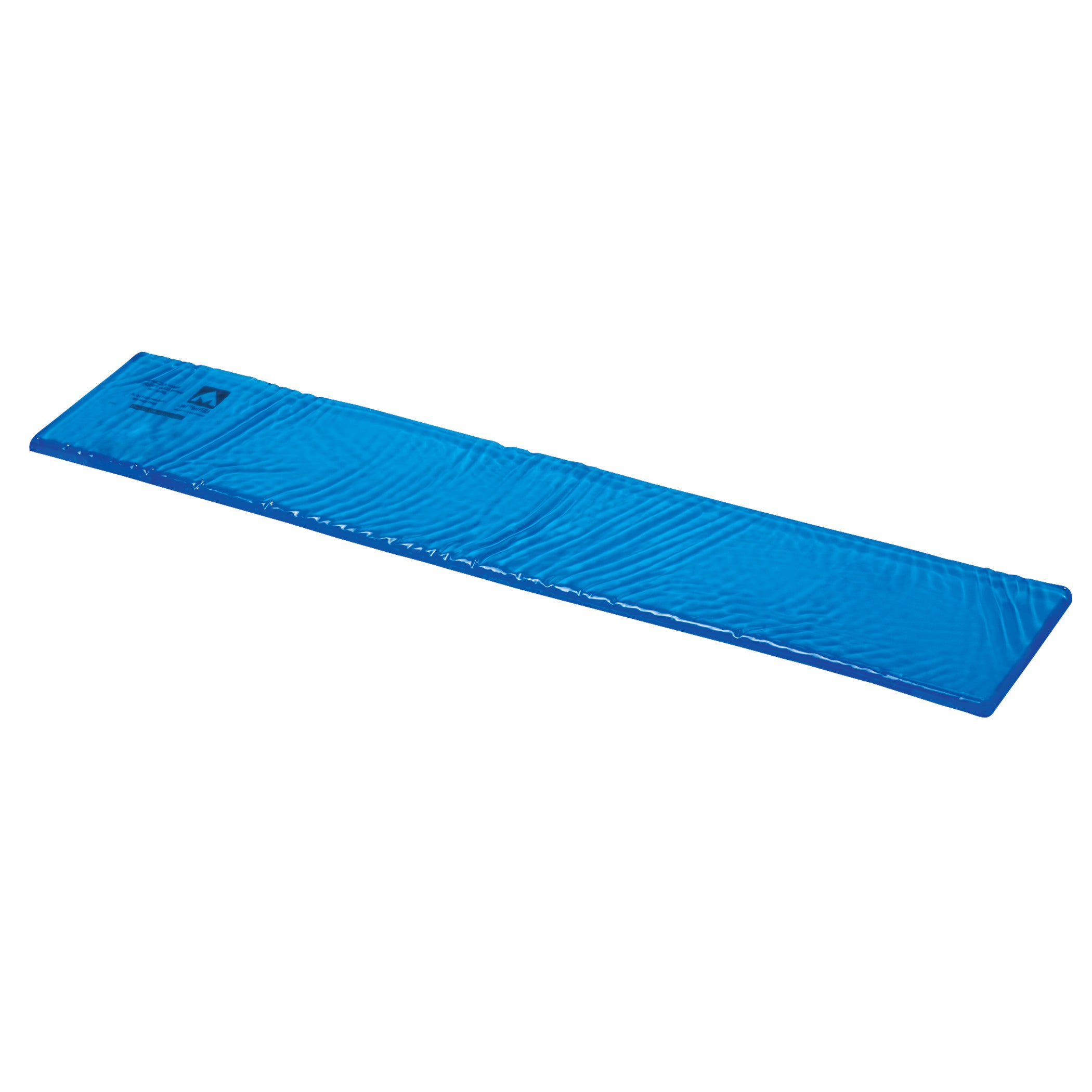 Blue AliMed AliBlue Gel Standard Armboard Pad, designed for comfort and support, shown from an angled perspective.