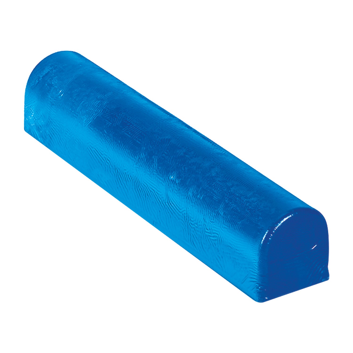 The AliMed AliBlue Gel Chest Roll is a blue, semi-cylindrical positioning aid used for support during medical procedures.