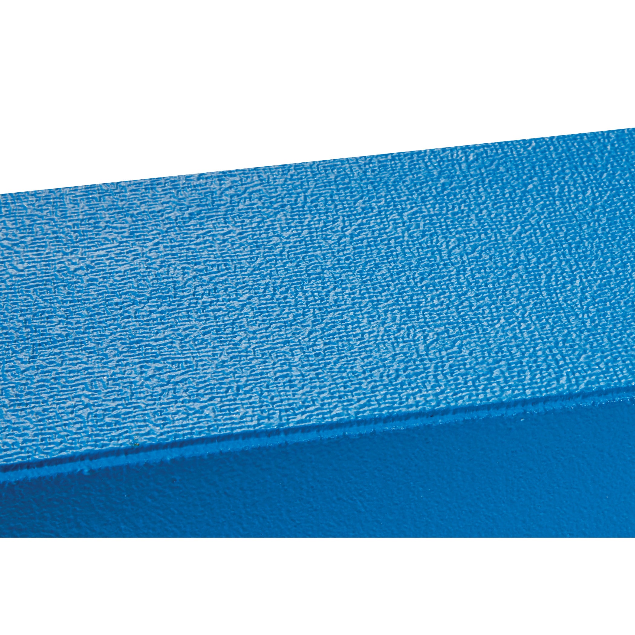 Close-up of a blue AliMed Dialysis Arm Positioner with a textured surface shown against a white background.