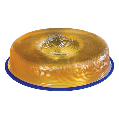 The AliMed Nonslip Surface Overlay, a transparent yellow, textured ring on a blue base, designed to prevent slipping.