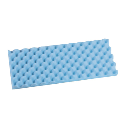 A blue AliMed Disposable Foam Lithotomy Boot Pad with an egg crate texture, designed for comfort and support.