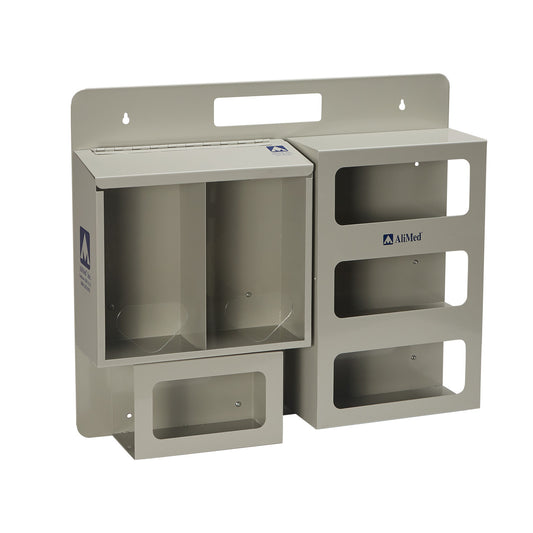 AliMed Bulk PPE Organizer with multiple compartments for storing personal protective equipment, featuring a neutral gray design.