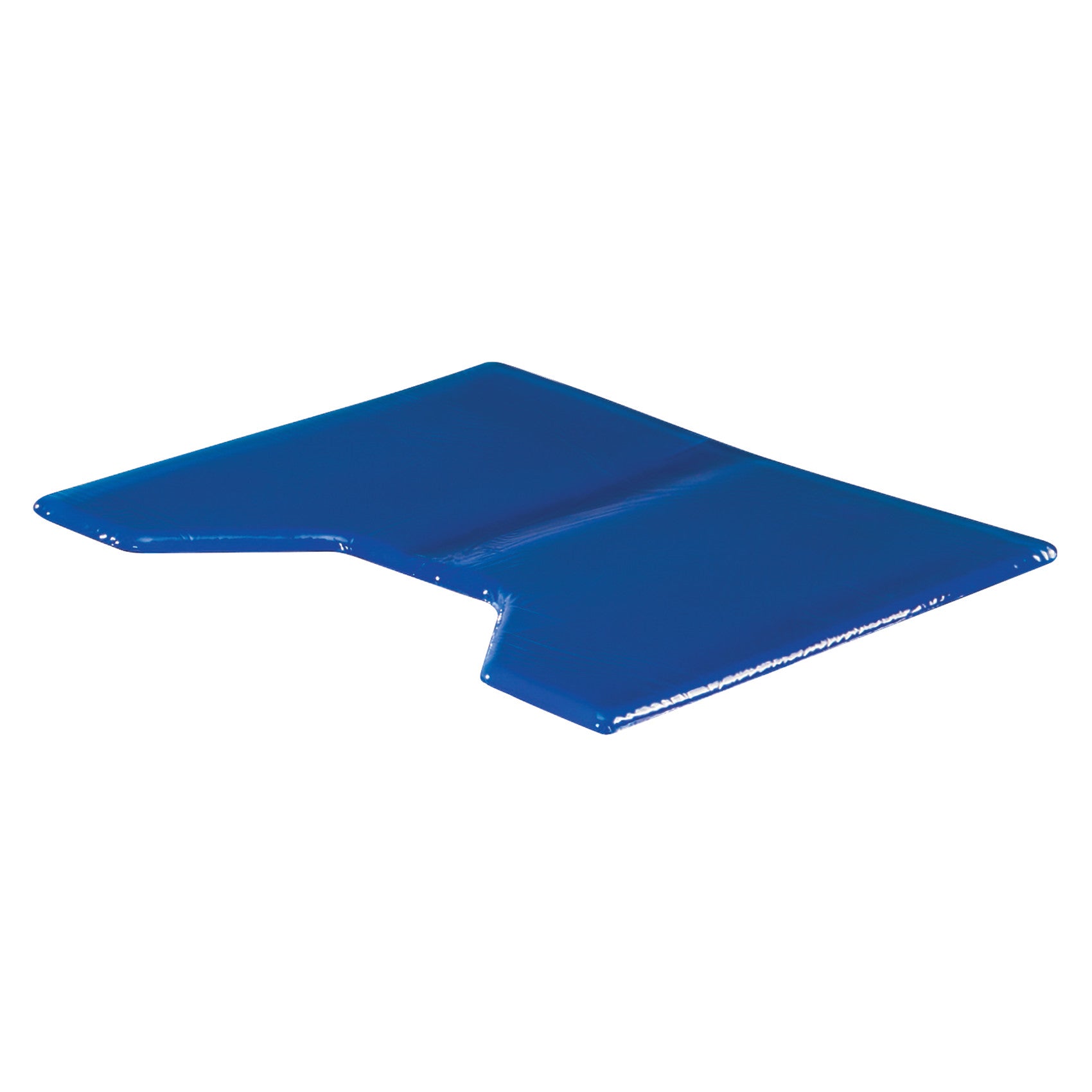 The AliMed AliBlue Gel Foot Section Surface Overlay with Cutout is a blue gel pad with a cutout designed for foot support.