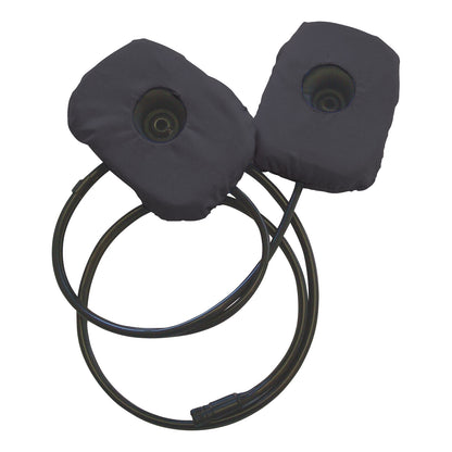 MR-Safe Non-Headset features two blue padded ear pieces connected by a black cable, designed for comfortable MRI use.