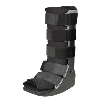 The DARCO FX Pro High Walker is a medical boot with multiple straps, providing support and immobilization for the lower leg and foot.
