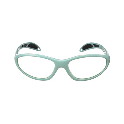 Ultralite Wraparound Radiation Protection Glasses for Petite Faces, Single Vision, Light Blue