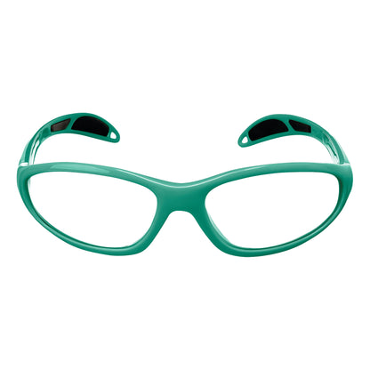Ultralite Wraparound Radiation Protection Glasses for Petite Faces, Single Vision, Teal
