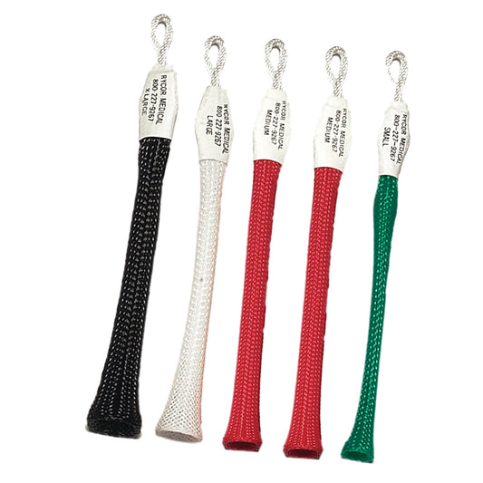 AliMed Autoclavable Soft Touch Single Finger Trap Starter Kit includes five finger traps in black-1, white-1, red-2, and green-1.