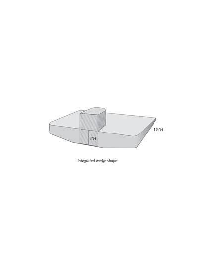 The AliMed Sit-Straight Wheelchair Cushion with Semirigid Pommel, featuring a 1�" height cushion and 4" pommel.
