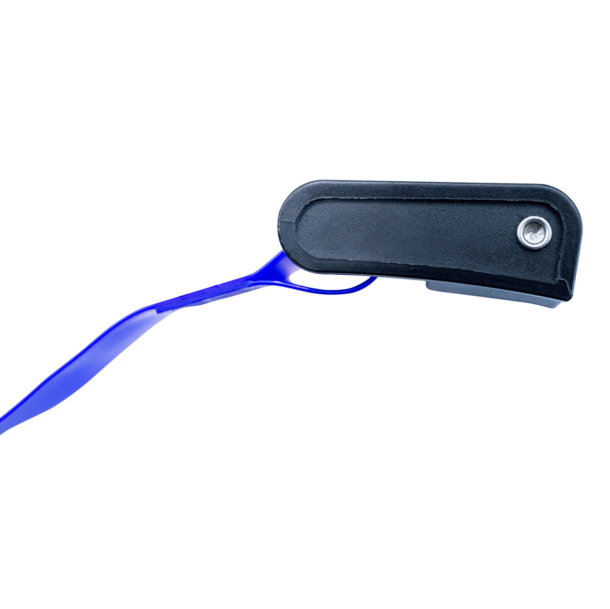 The AliMed Antimicrobial Wipeable Gait Belt with a CAM-style buckle. It features a blue strap and a black buckle.