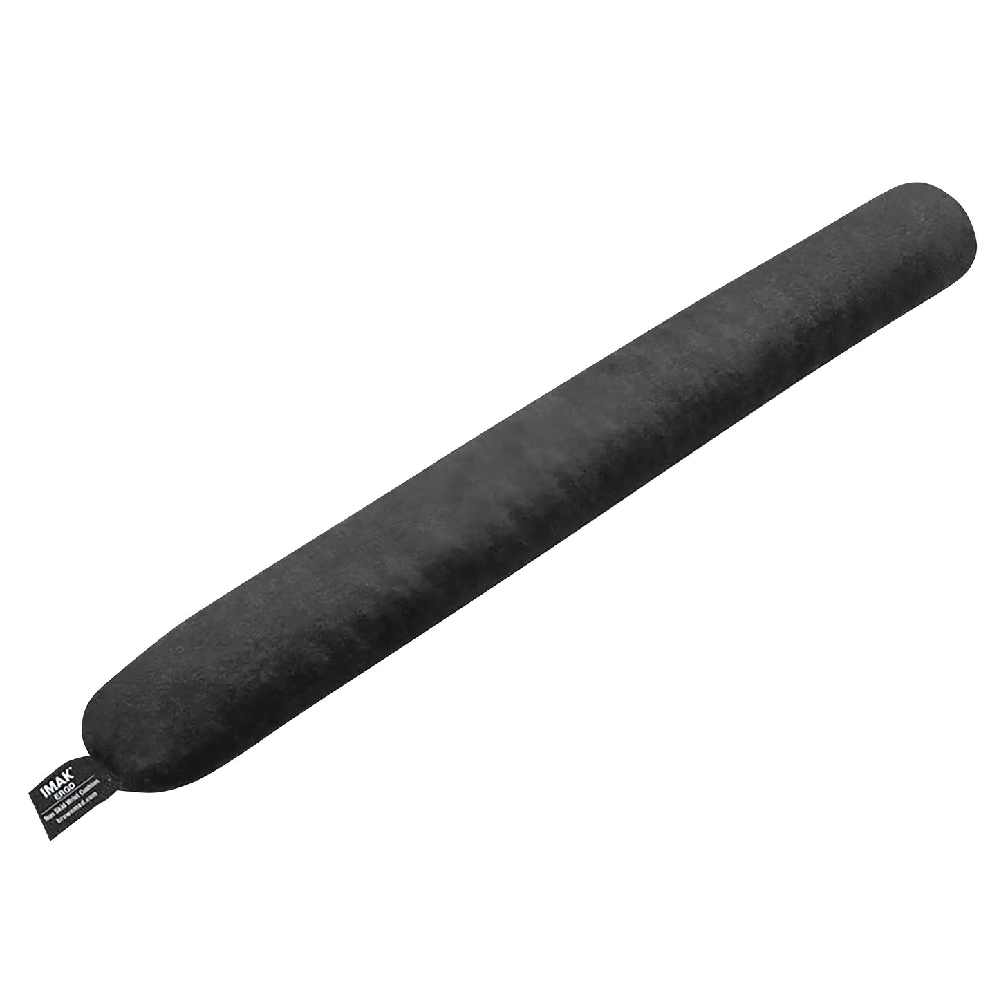 The Brownmed IMAK ergoBeads Keyboard Wrist Cushion is a long, black cushion designed to support wrists while typing.