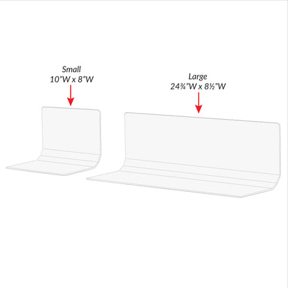 Two AliMed Straight Toboggan Arm/Leg Guards in small and large sizes, with measurements shown.