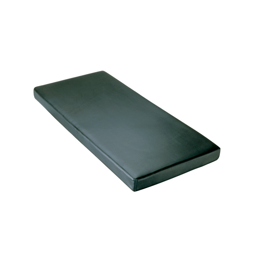 A rectangular black cushion labeled as a Replacement Pad for Allen Basic Rectangular Hand Table, shown against a white background.