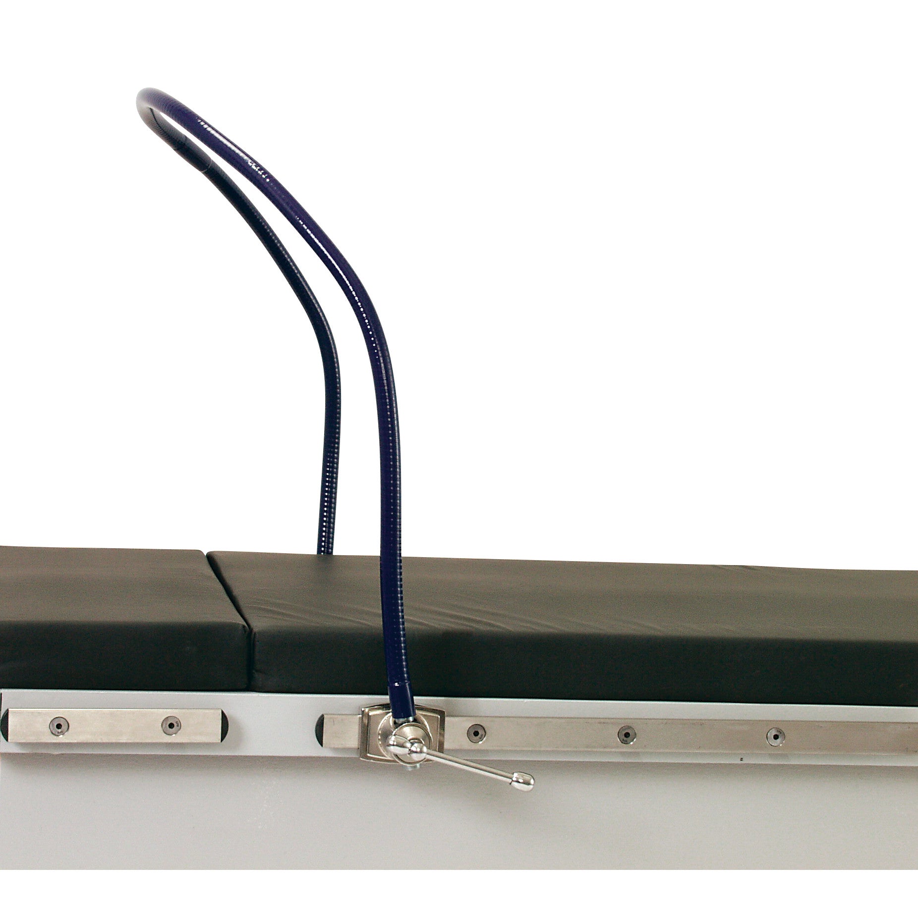 AliMed Malleable Anesthesia Screen with a bendable frame attached to the side of a medical table.
