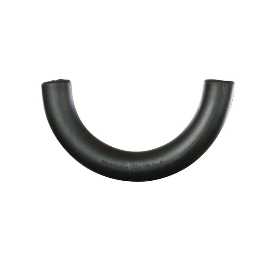 A black Replacement Pad for AliMed Single-Leg Prepper, 8", shown in a U-shape on a plain white background.