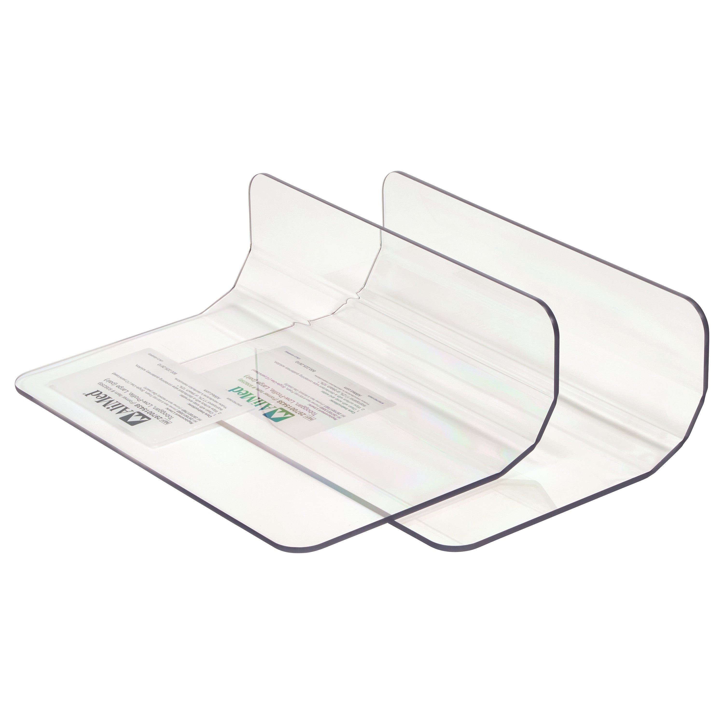 AliMed Low-Profile Toboggan Arm/Leg Guard, a transparent curved device designed to secure limbs, resting on a white surface.