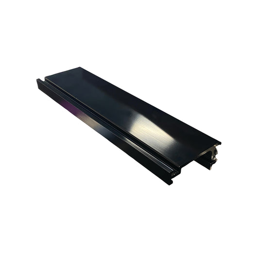 The KYRA Table Width Extender is a sleek black metal attachment designed to increase the surface area of a table.