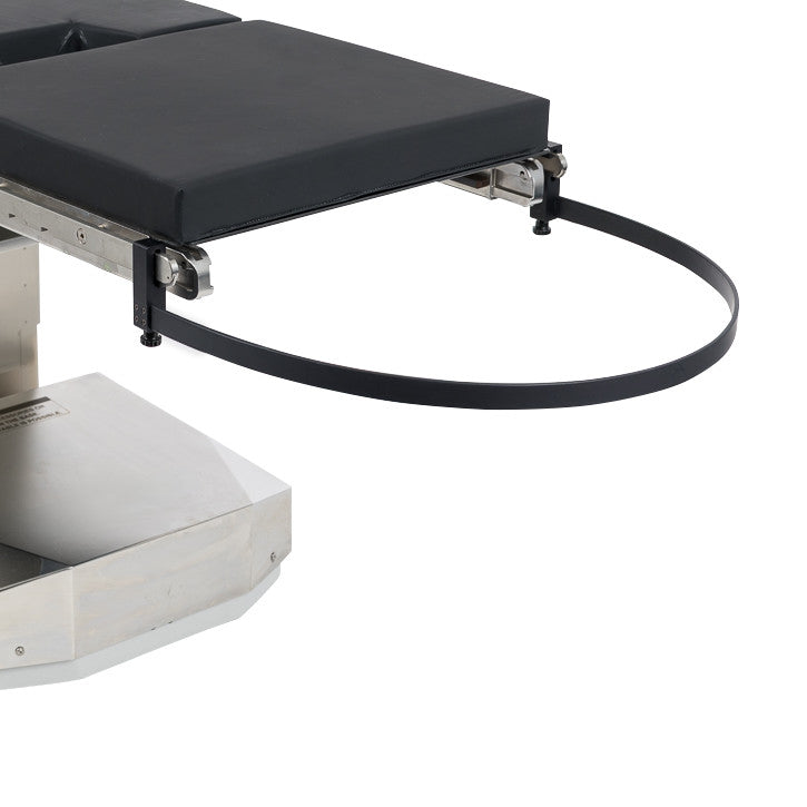 KYRA Urology Attachment Band Universal with Table Clamps features a black support band attached to a metal and cushioned table platform.