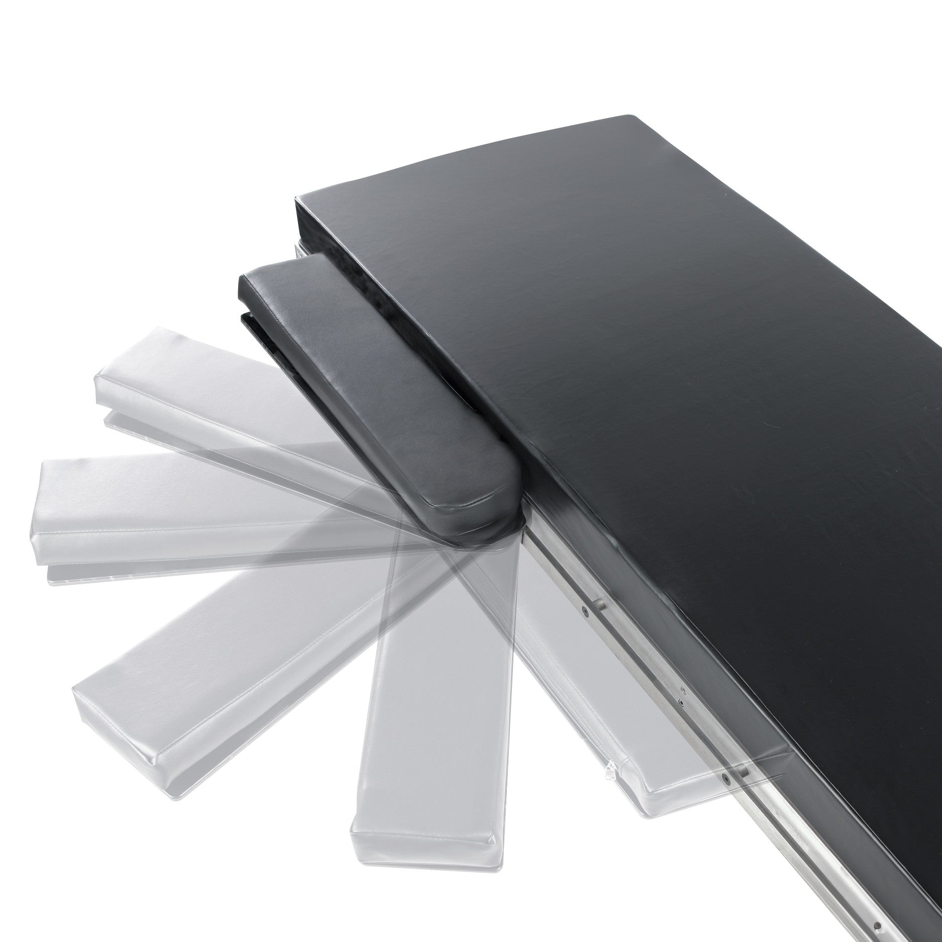 The AliMed Pivoting Armboard, featuring a padded black surface and multiple pivot angles for adjustable positioning.