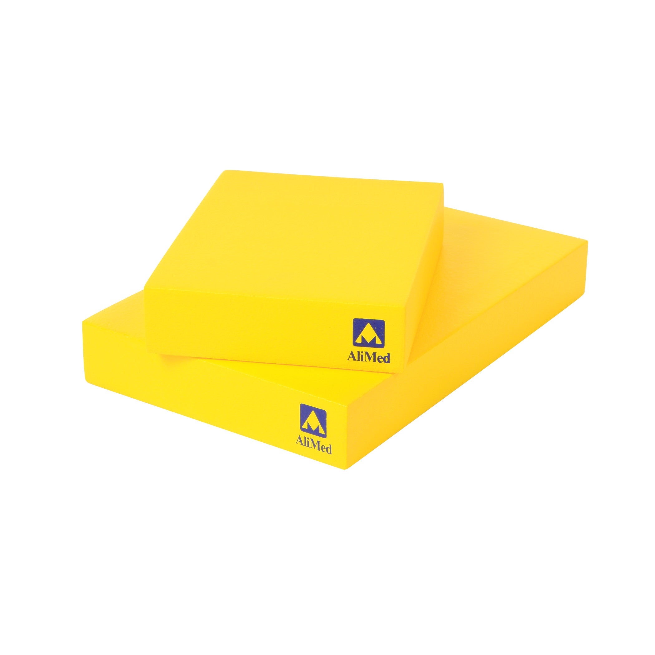 Two yellow AliMed Protecta-Coat Rectangle Positioners stacked on top of each other with the AliMed logo visible.
