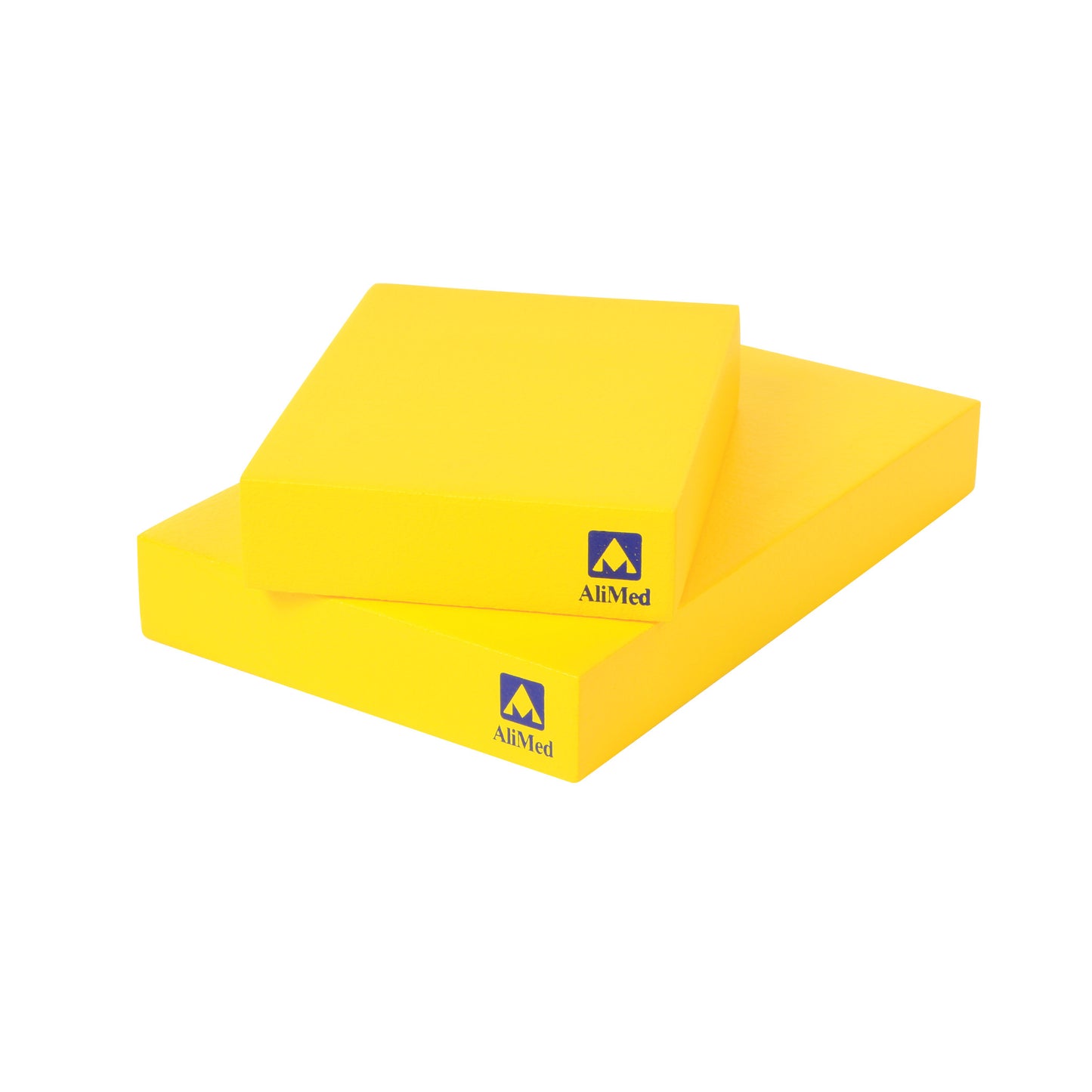 Two yellow AliMed Protecta-Coat Rectangle Positioners stacked on top of each other with the AliMed logo visible.