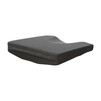 AliMed Basic Wedge Wheelchair Cushion with Convex Base, shown in black, designed to aid posture and comfort in a wheelchair.