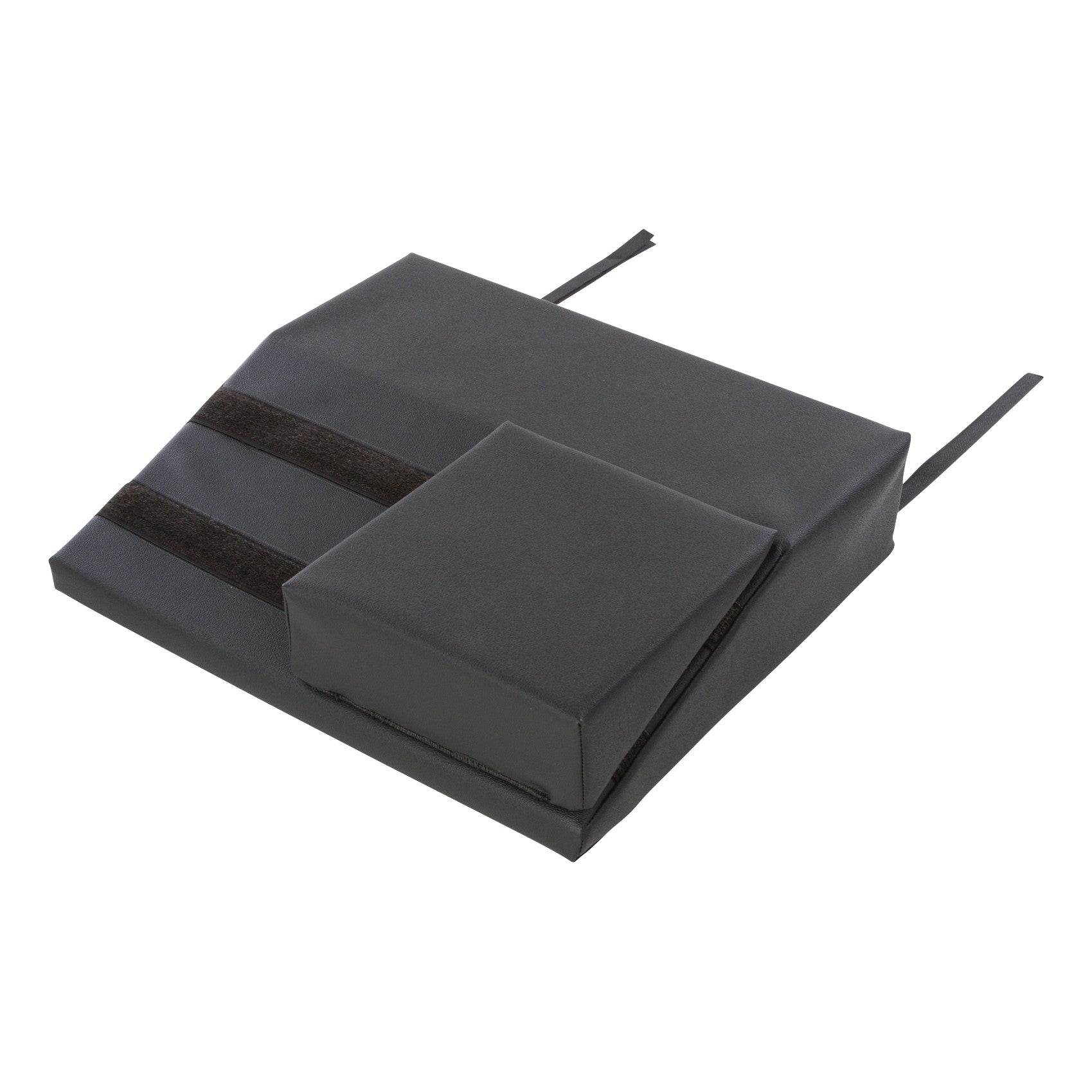 An AliMed AliHip Wheelchair Cushion, designed with a dark material and a raised section for hip support.