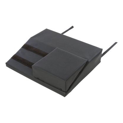 An AliMed AliHip Wheelchair Cushion, designed with a dark material and a raised section for hip support.