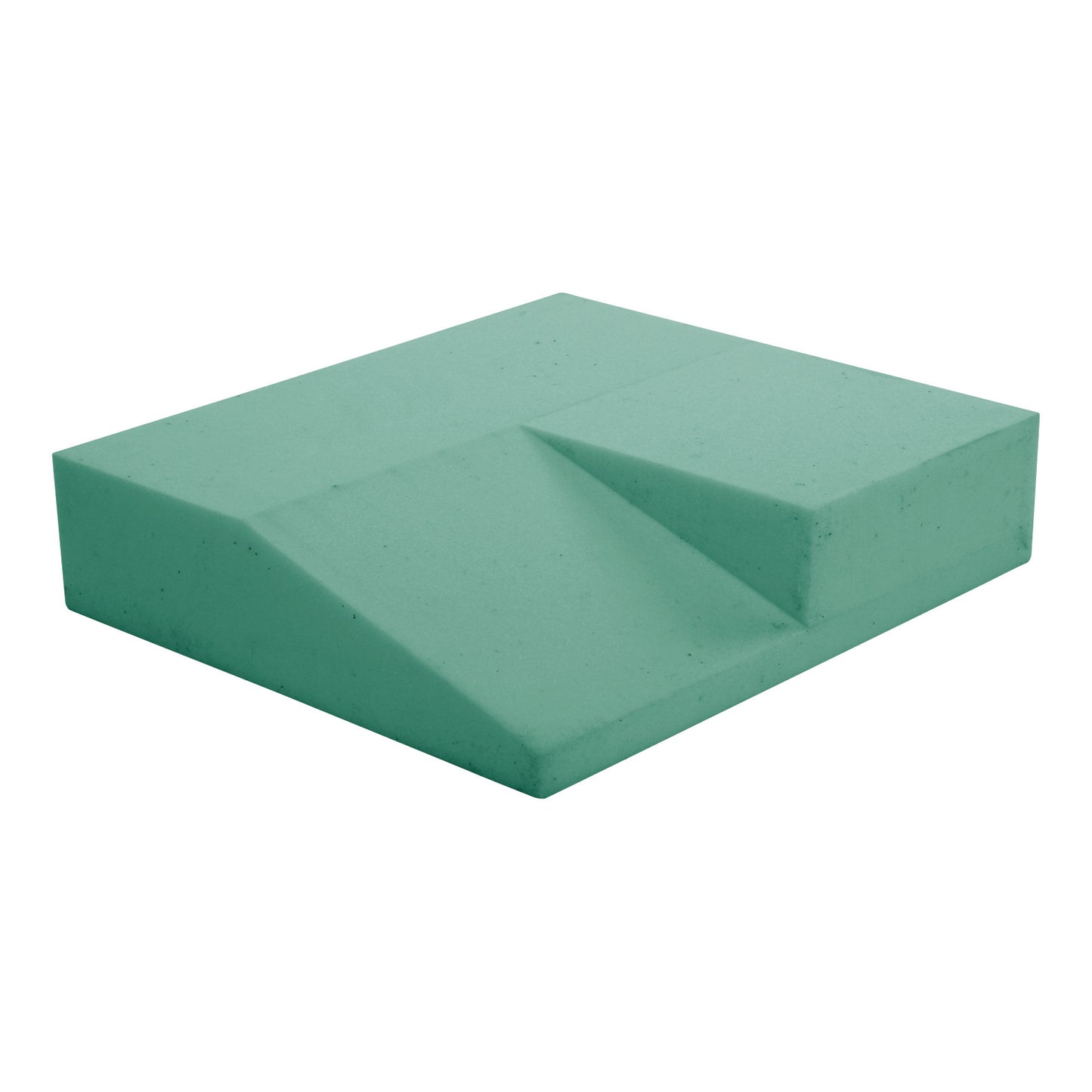 The AliMed AliHip Wheelchair Cushion, Home Model. It is a green cushion with a sloped design for comfort.