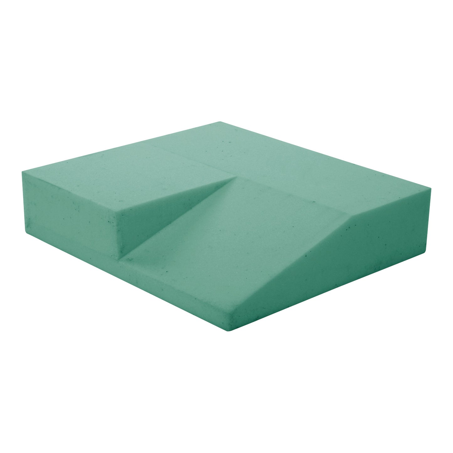 The AliMed AliHip Wheelchair Cushion, Home Model. It's a green, wedge-shaped foam cushion with a sloped design.