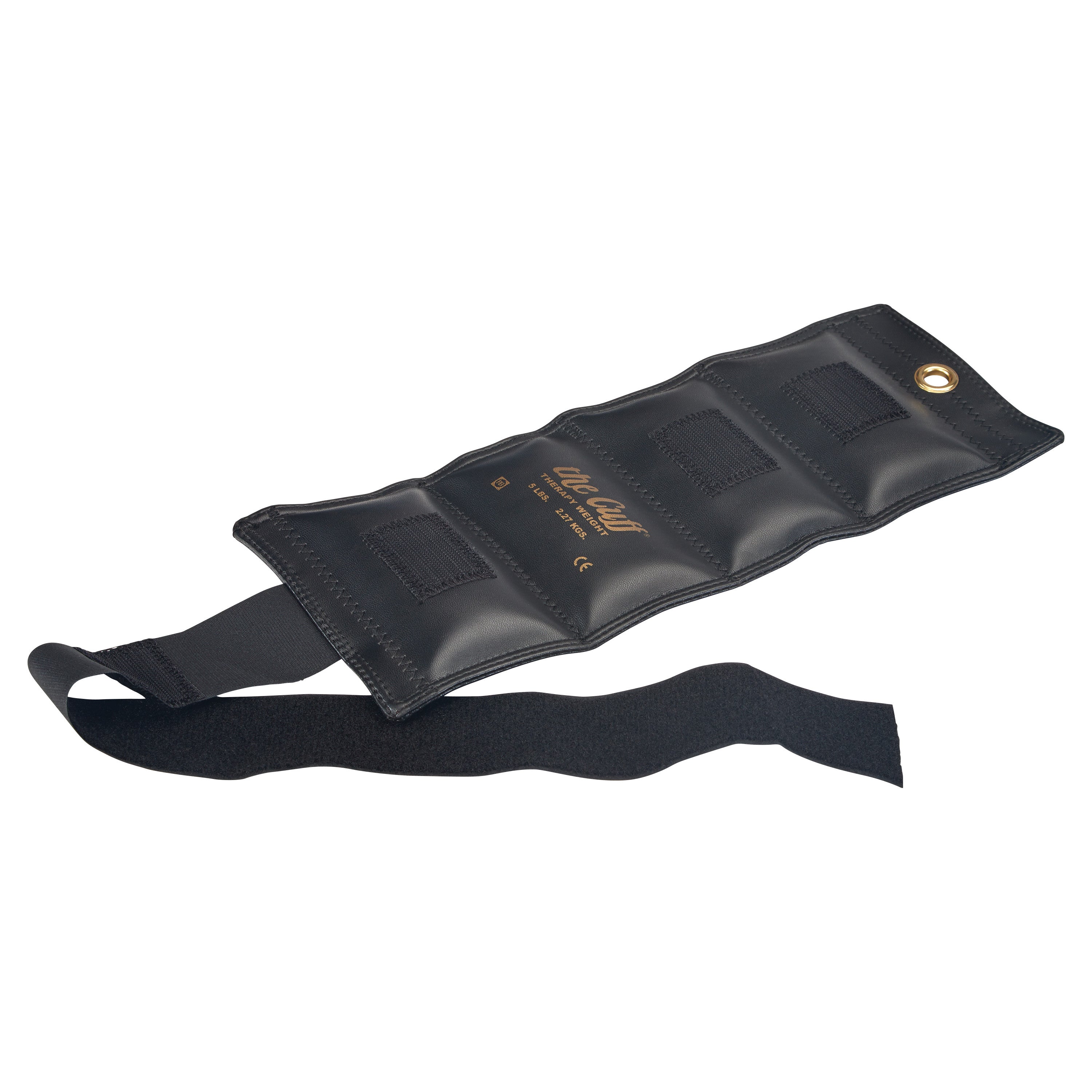 AliMed Color-Coded Cuff Weight, a black rectangular weight with adjustable straps for secure attachment.