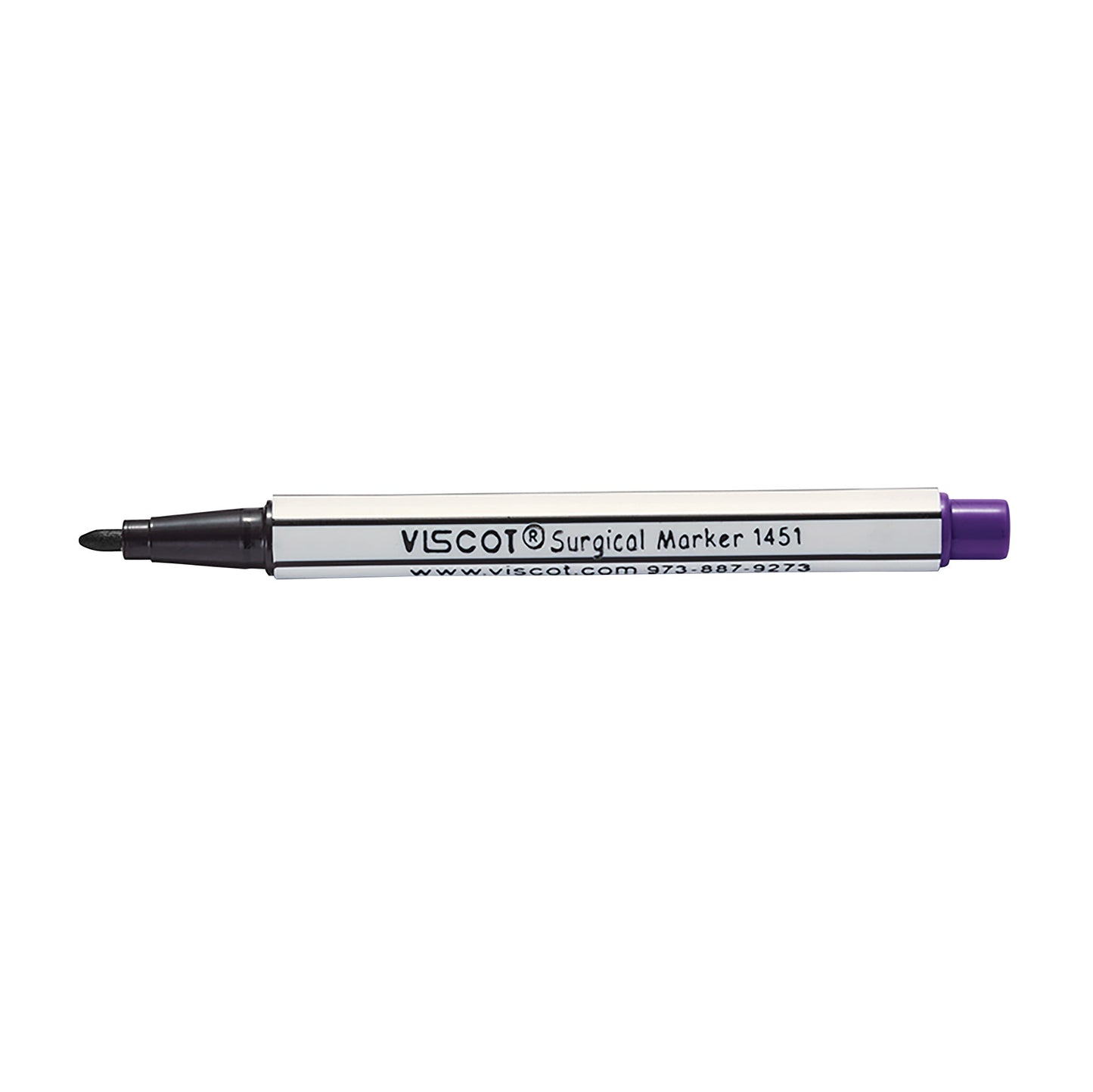 Viscot Mini Pre-Surgical Skin Marker with a black tip and purple cap, labeled "VISCO Surgical Marker 1451."