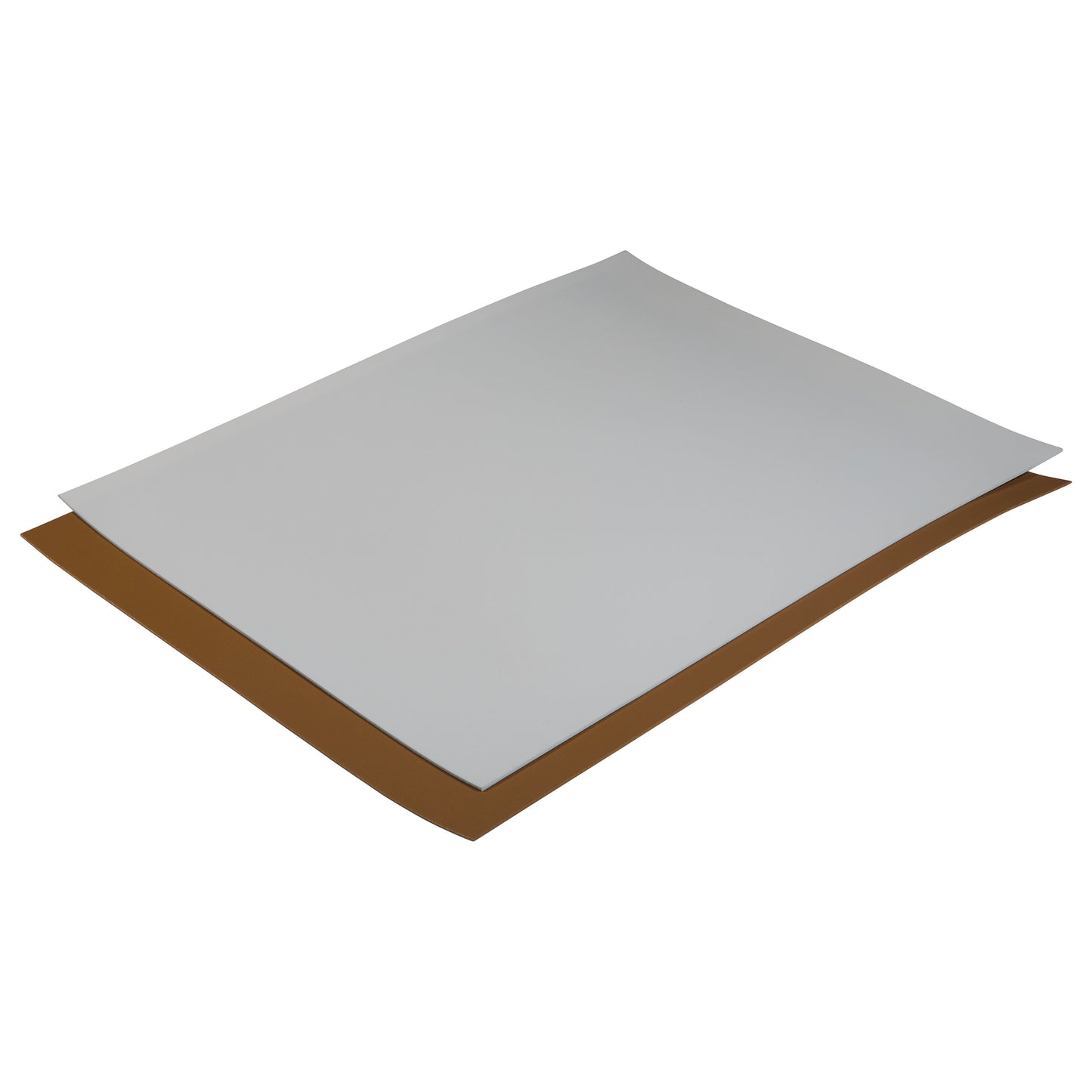 Two sheets of AliMed AliPlast foam feature gray and brown colors, lying flat with a slight curl at the edges.