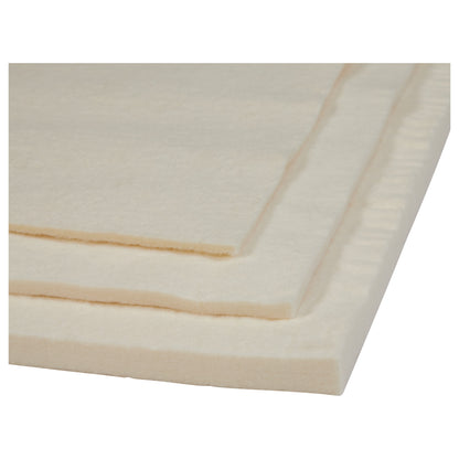 Close-up of layers of Orthopedic-Grade Felt Padding, showing its soft, thick texture in a light cream color.