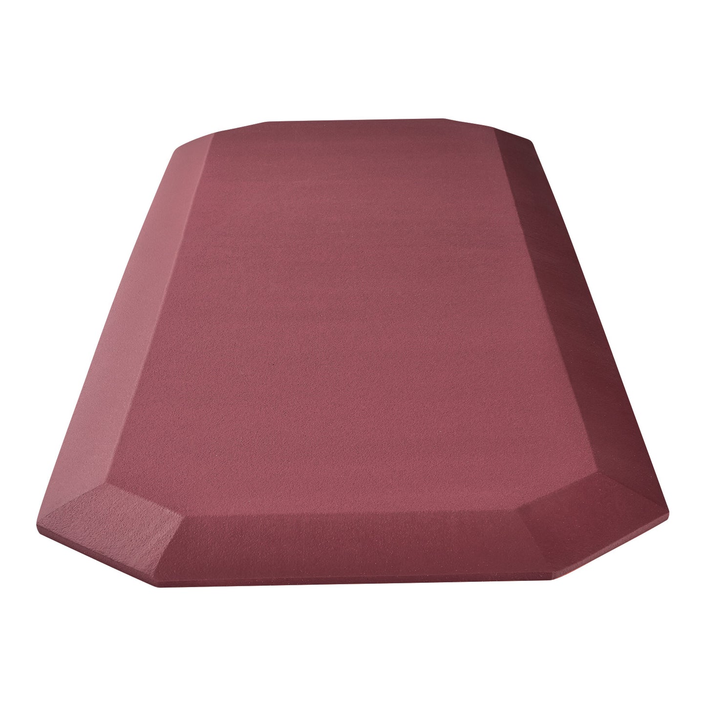 A red Trip-Resistant Bedside Fall Mat with beveled edges for safety and reduced tripping risk.
